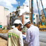 Công ty Tân Tiến đang đo đạc công trình